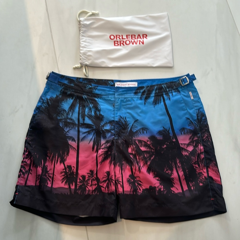 ORLIBAR BROWN SWIM TRUNKS 34